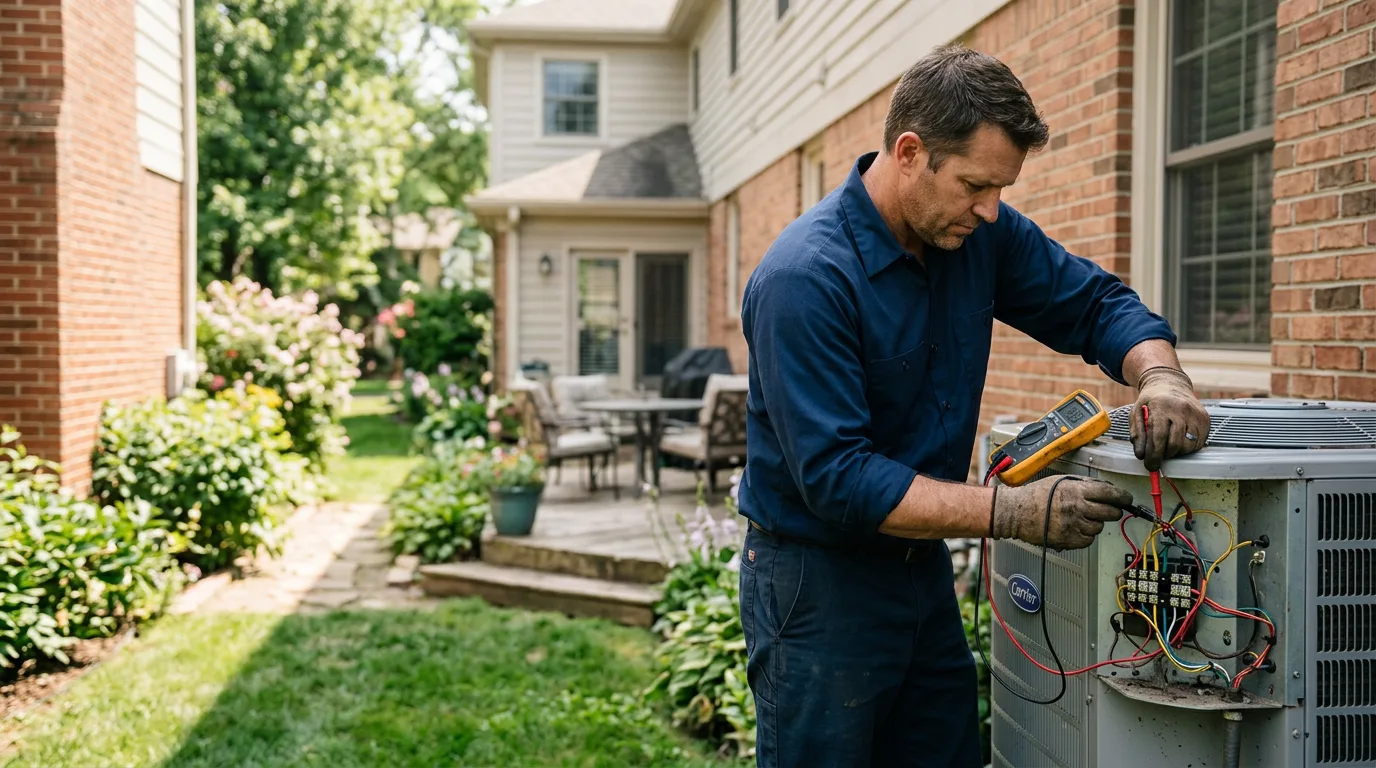 HVAC technician working near Wellesley Hills, MA